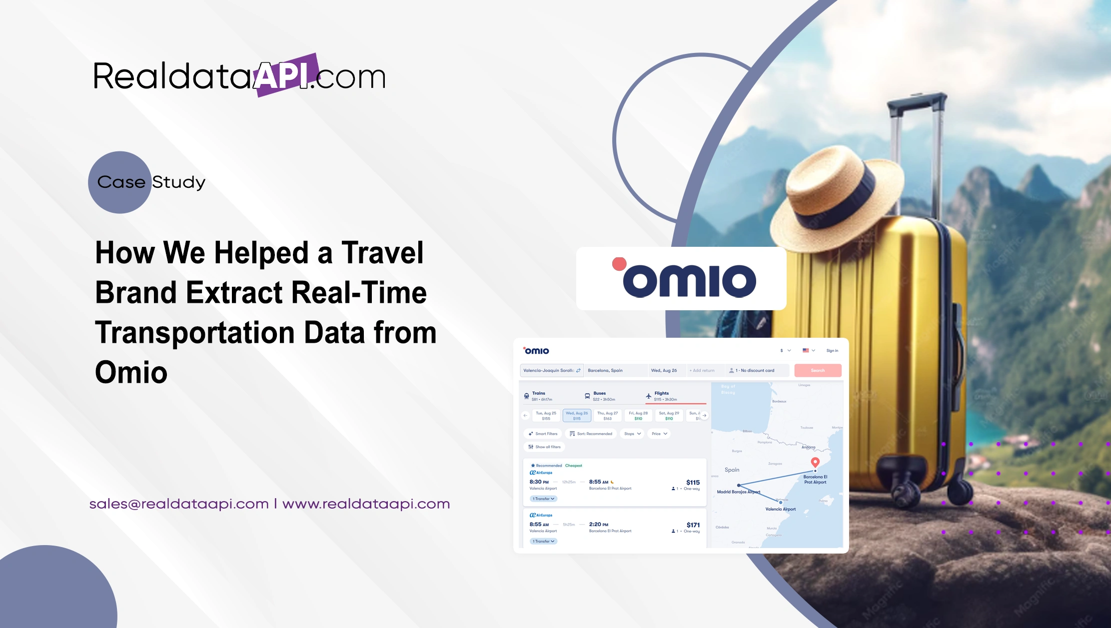 extract real-time transportation data from Omio